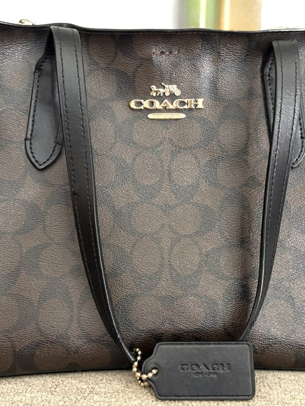 Medium Brown and Black Authentic Coach Purse - Picture 2 of 10